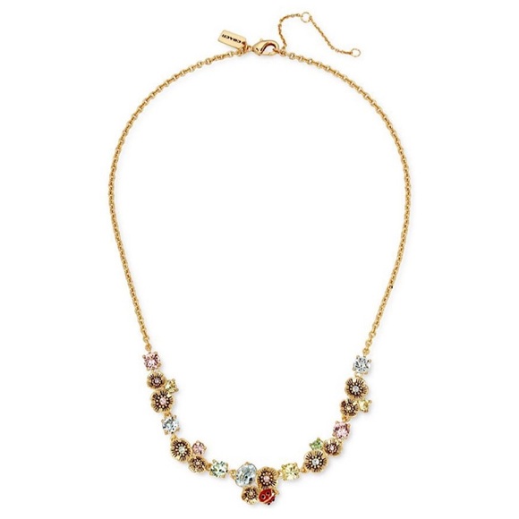 RARE! Coach Ladybug & Tea Rose Statement Necklace - Picture 4 of 4